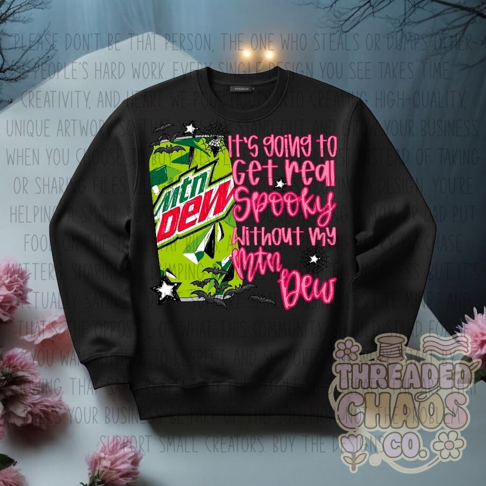 Black Graphic Crewneck Sweater